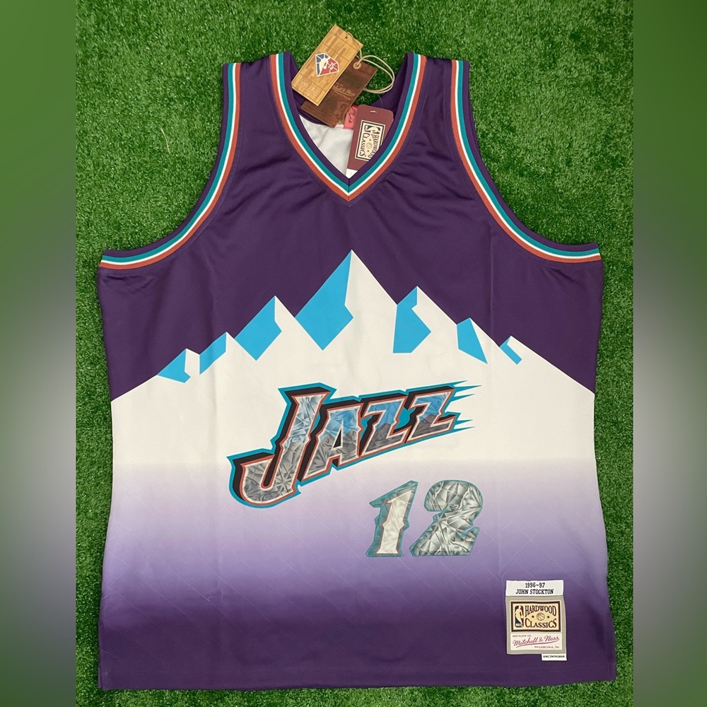 NEW John Stockton Utah Jazz 75th Mitchell & Ness Swingman Diamond Men's $200